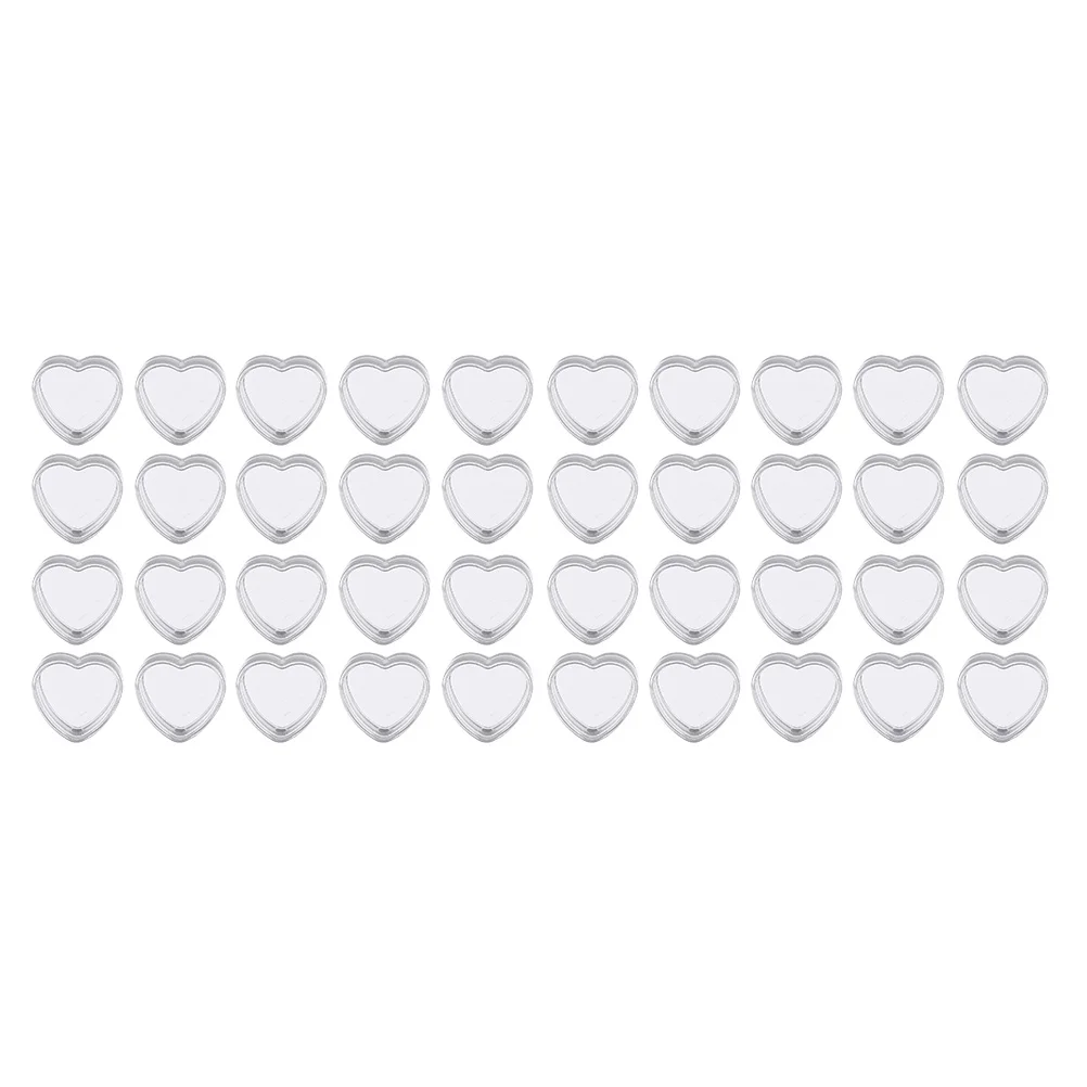 50Pcs Heart Shape Empty Cream Containers Mini Jars Portable for Travel Lip Balm Salves Nail Accessories Storage