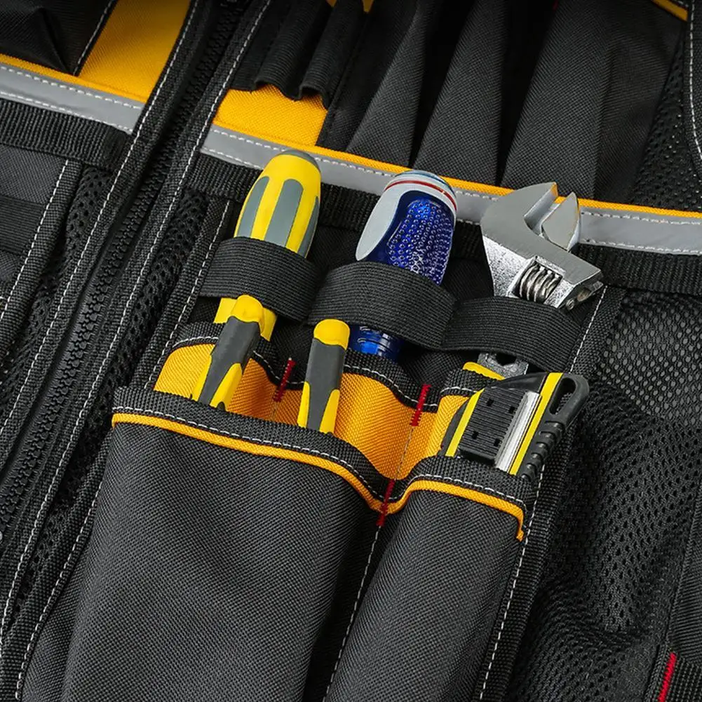 Adjustable Lightweight Construction Work Tool Vest Kit Kit Vest Pockets Straps Special Tool Tool Repair Professional Electr P0Y0