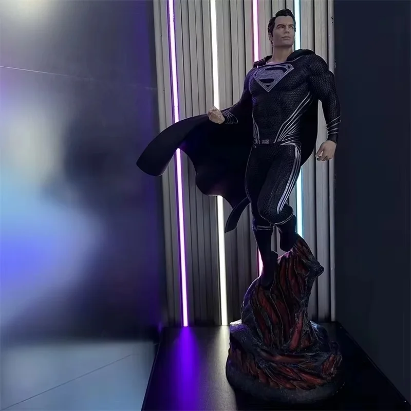 

Dc Justice League Superman 1/4 Black Super Scene Gk Resin Statue Base Can Shine Model Handmade Desktop Collection Ornament Gift