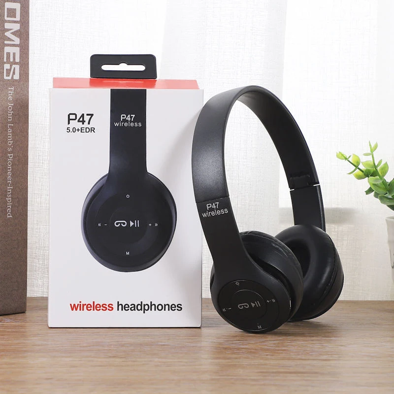 P47 Wireless Bluetooth Headphone With Microphone Foldable Headsets Bass HiFi Sound Music Stereo Earphones For Smartphone TV Game
