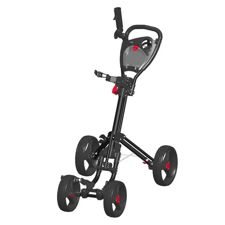 Custom LOGO Four-wheel Aluminum Alloy Golf Trolley Chartered Folding Cart For Golf Course