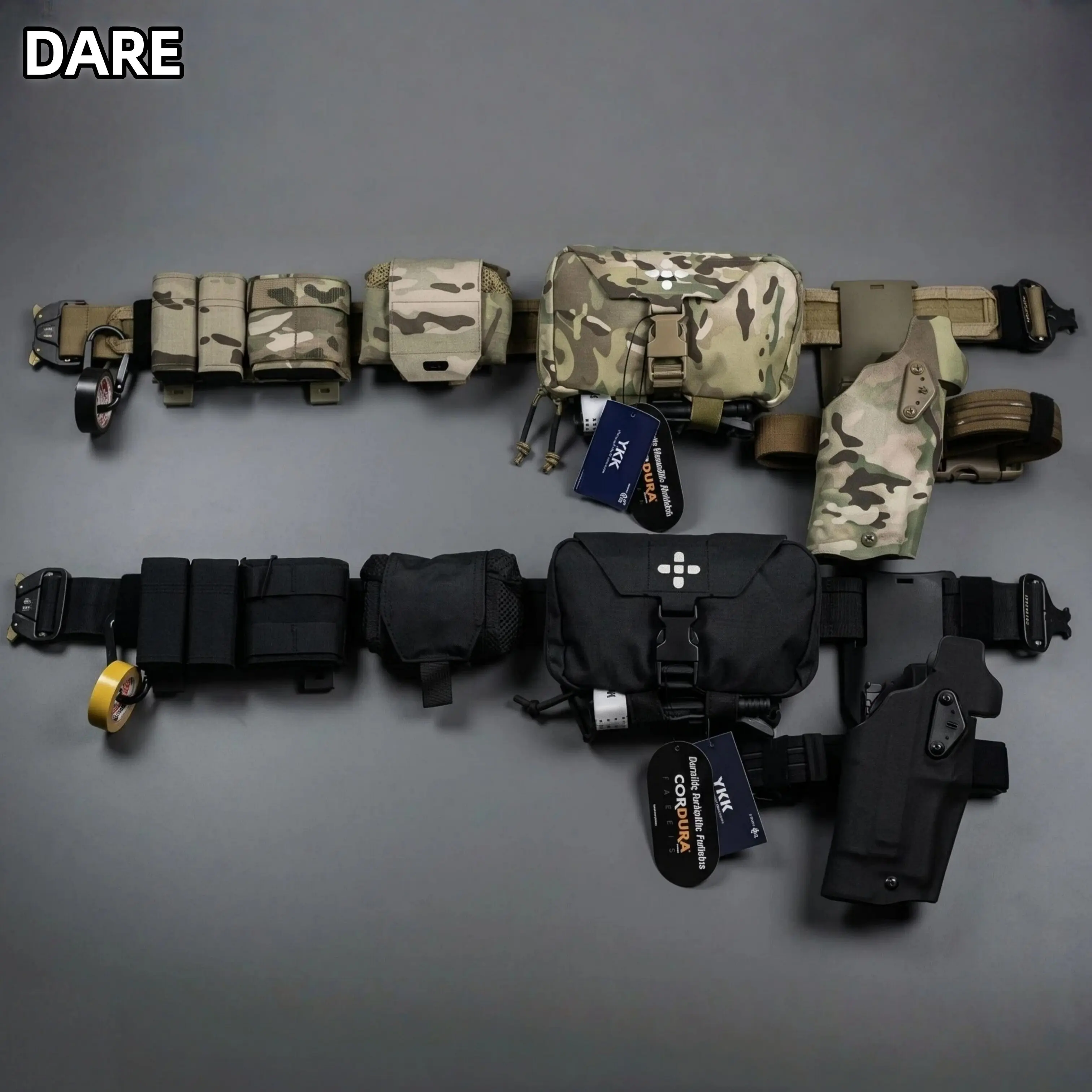 Tactical MOLLE Belt Set Camouflage Battle Waist Belt with Drop Leg Holster Quick Release Pouch for Airsoft Wargame Outdoor Gear