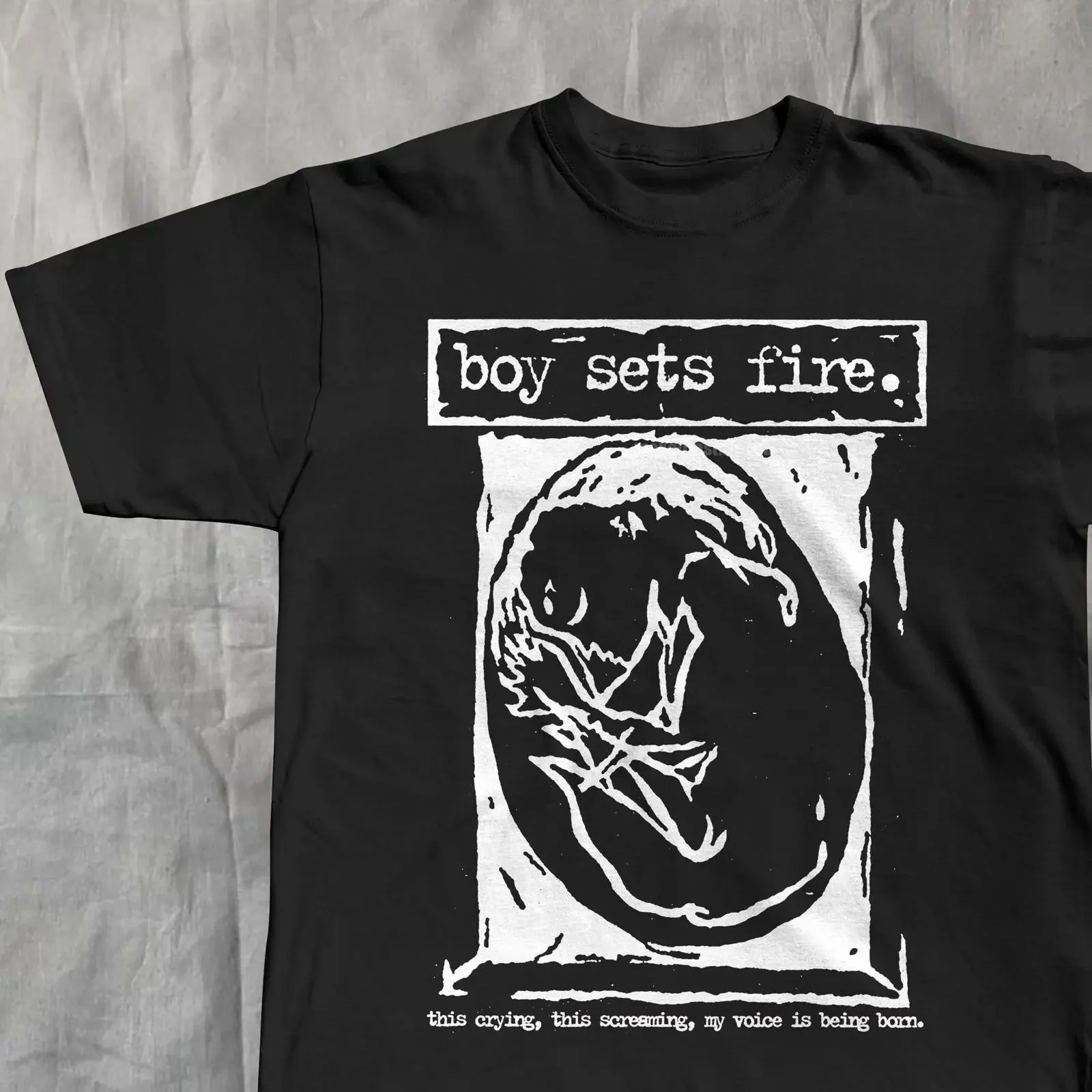 Футболка Boysetsfire в стиле пост-хардкор эмо, рождественская, винтажная, с эффектом потертости, для повседневной носки, дизайнерская одежда, эластичная, унисекс, мягкая