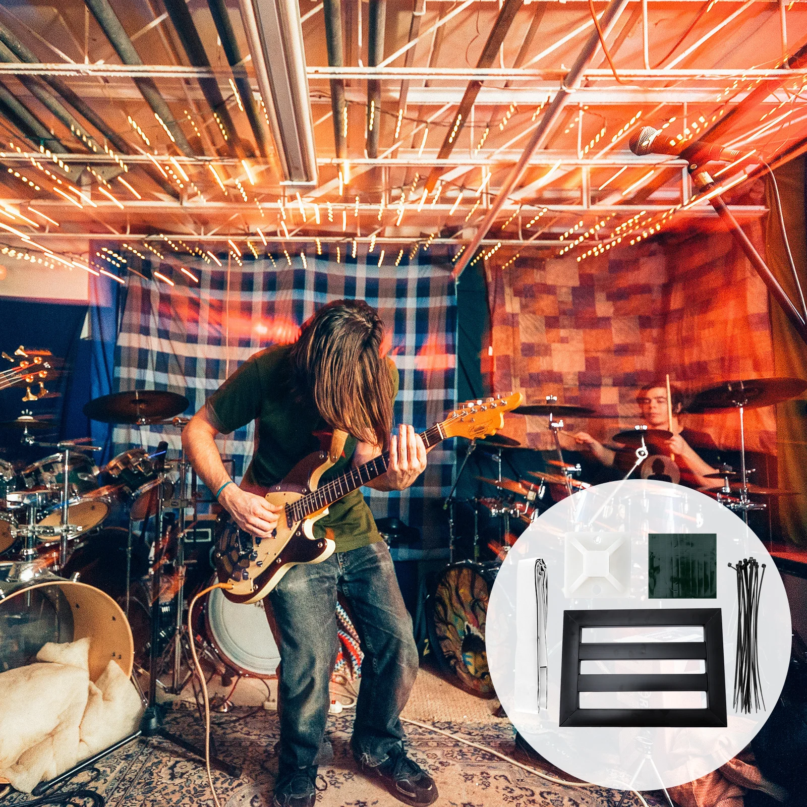 1 set pedaliera per effetti per chitarra doppia fila in lega durevole antiruggine staffa di alimentazione facile installazione pedaliera per chitarra