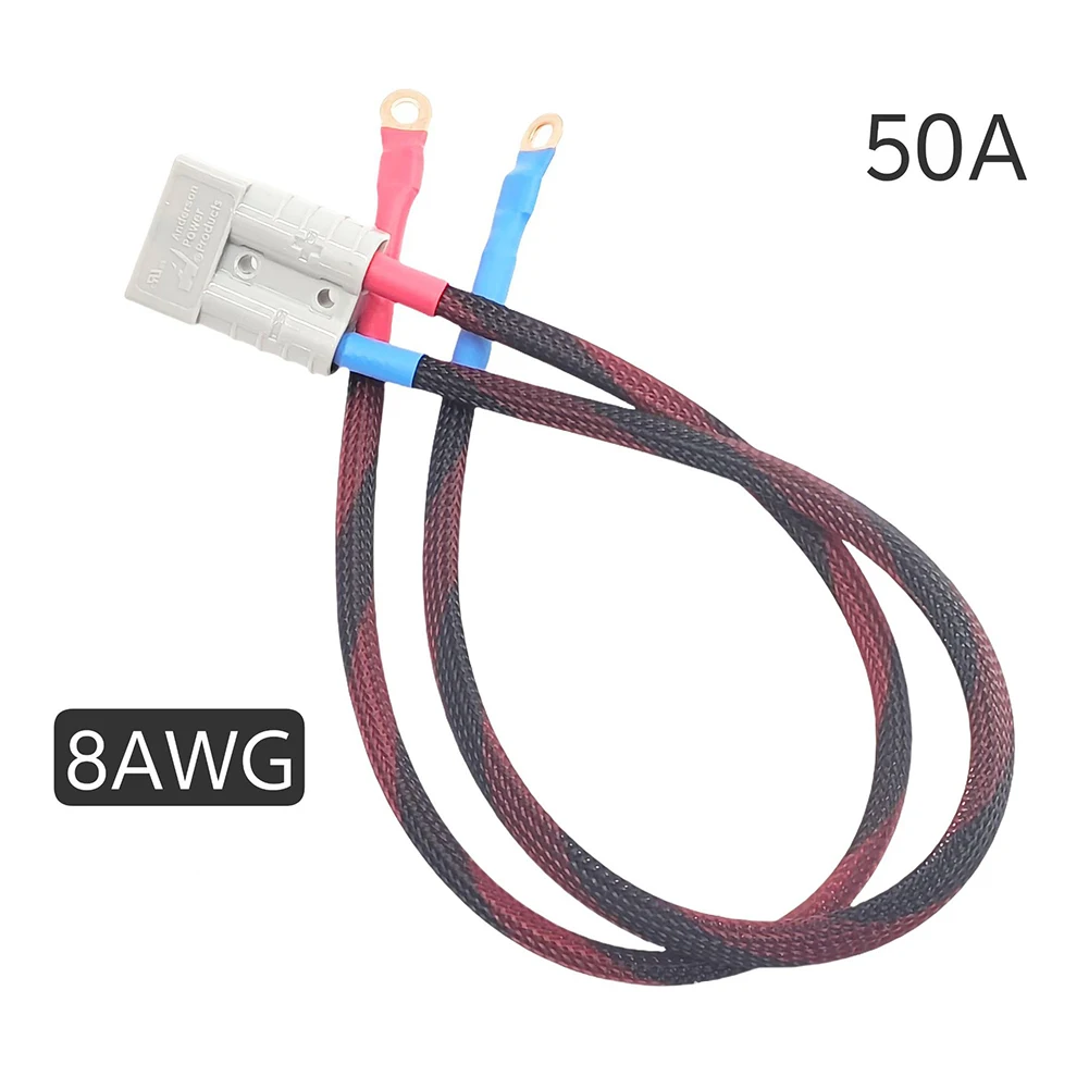 50A 8 AWG Electric Bike Battery Cable For Anderson Plug O-Ring Connector Charging Port Wire Battery Connector Cycling Parts