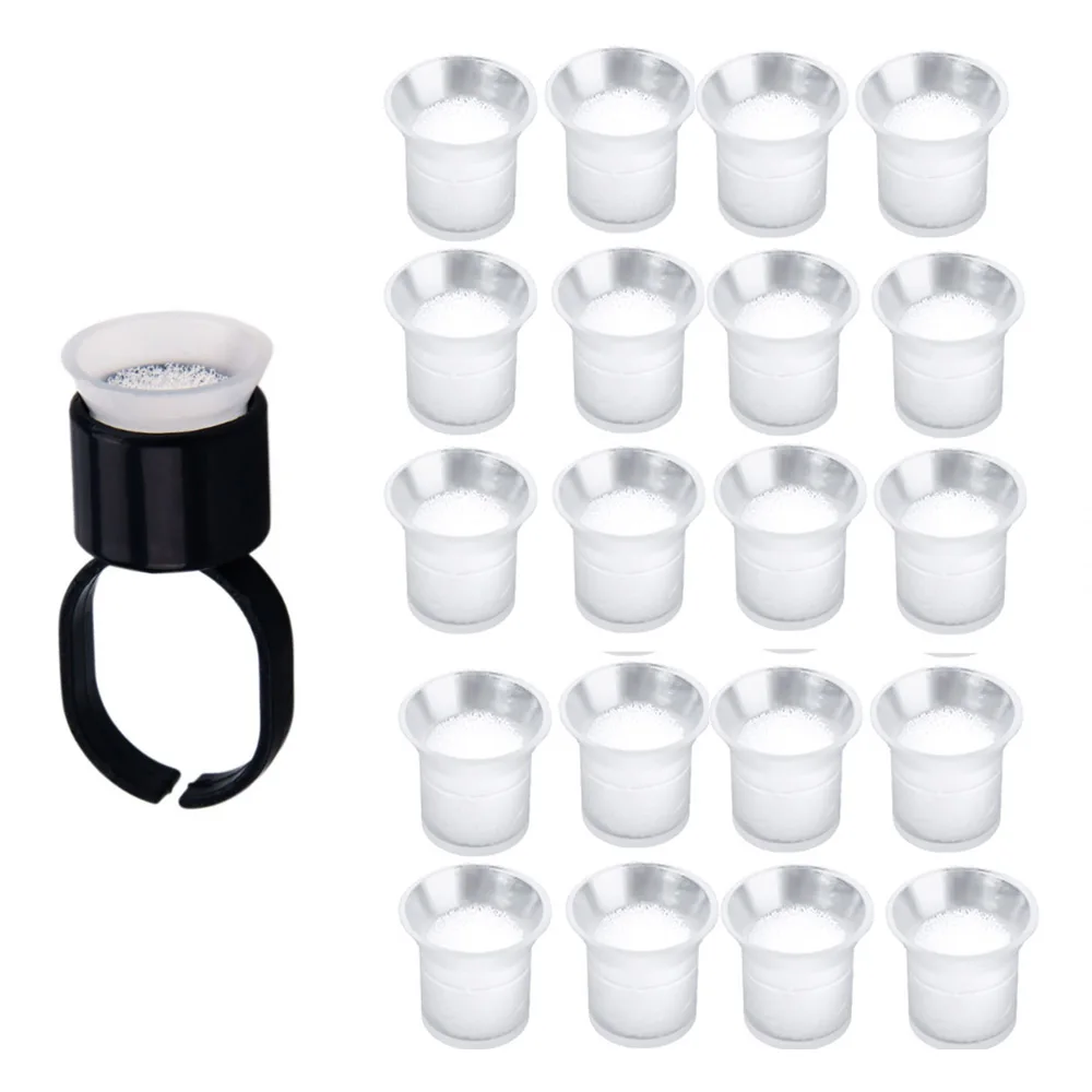 100pcs/bag Professional Permanent Makeup Ink Pigment Cups with Sponge