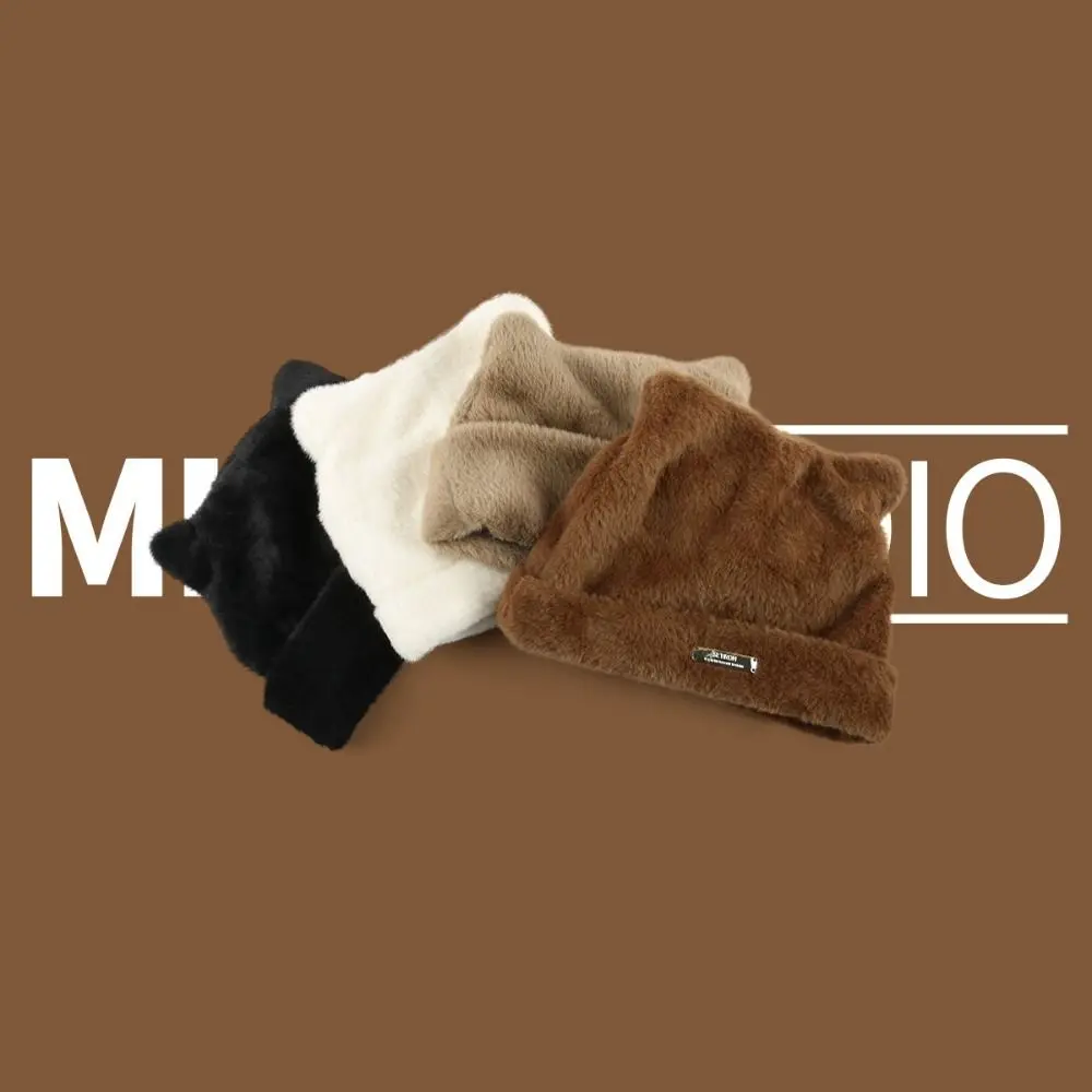 موضة رقيق آذان القط قبعة تقليد المنك الصوف الدب آذان قبعة محبوكة قبعة كل مباراة الشتاء أفخم قبعة الشارع الشهير