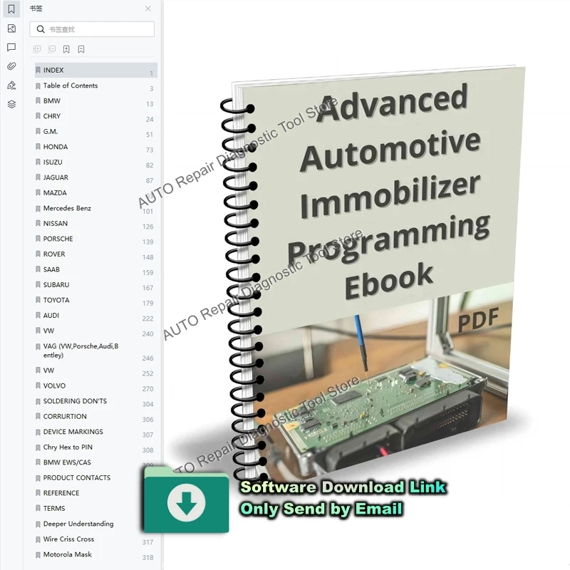 2025 Advanced IMMO BOOK Automotive Immobilizer Programming 327 Pages PDF - Diagnose Repair Car Control Box ECU Teaching Guide