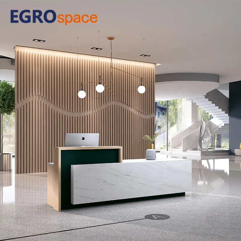 

Modern Style White Person Beauty Counters Material Wood Design Standard Reception Desk