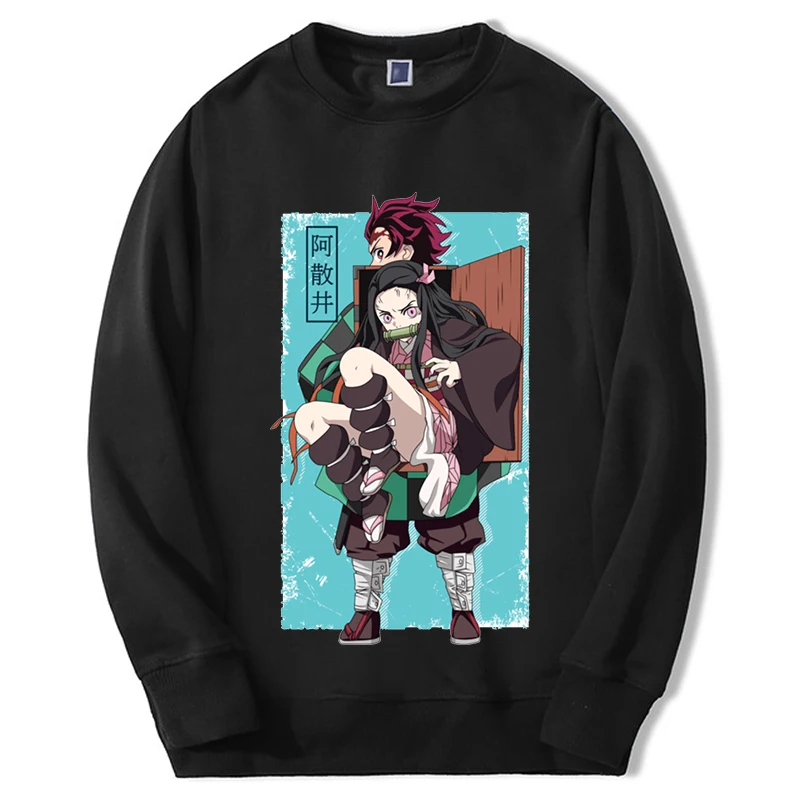 

Demon Slayer Sweatshirts Hoodies Mens Tanjirou Japan Mangas Anime Graphic 2024 Sudaderas Oversize Loose Round Neck Sportswear