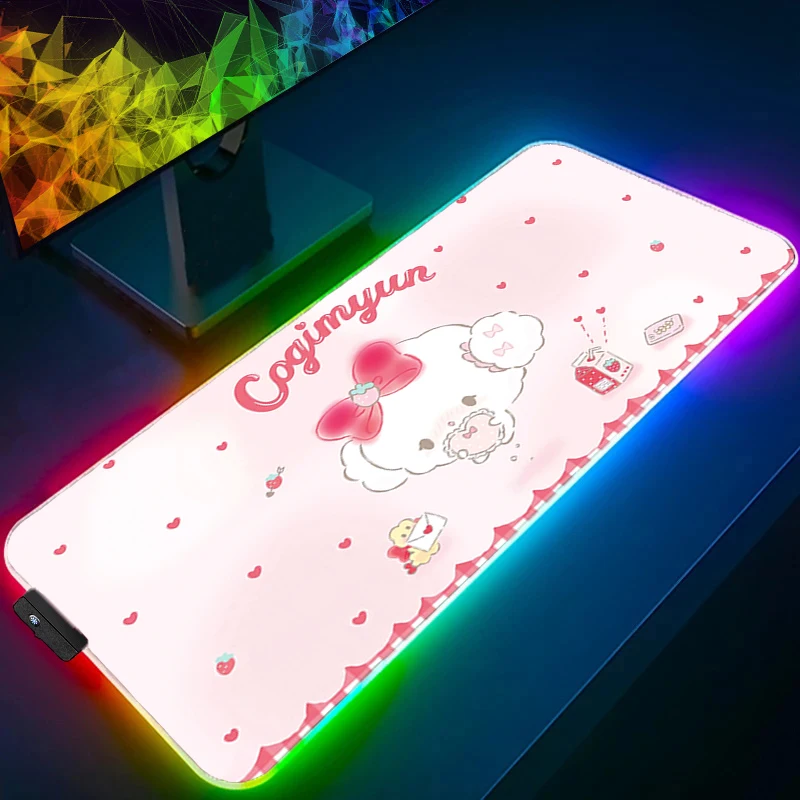 LED tapis de souris bureau ordinateur portable Cogimyun ordinateur clavier rétro-éclairage tapis grand accessoires de jeu RGB tapis de souris PC Gamer tapis de bureau