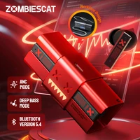 Zombie Cat -45dB ANC auriculares Bluetooth graves profundos auriculares con reducción activa de ruido auriculares deportivos Bluetooth 5,4 con collar