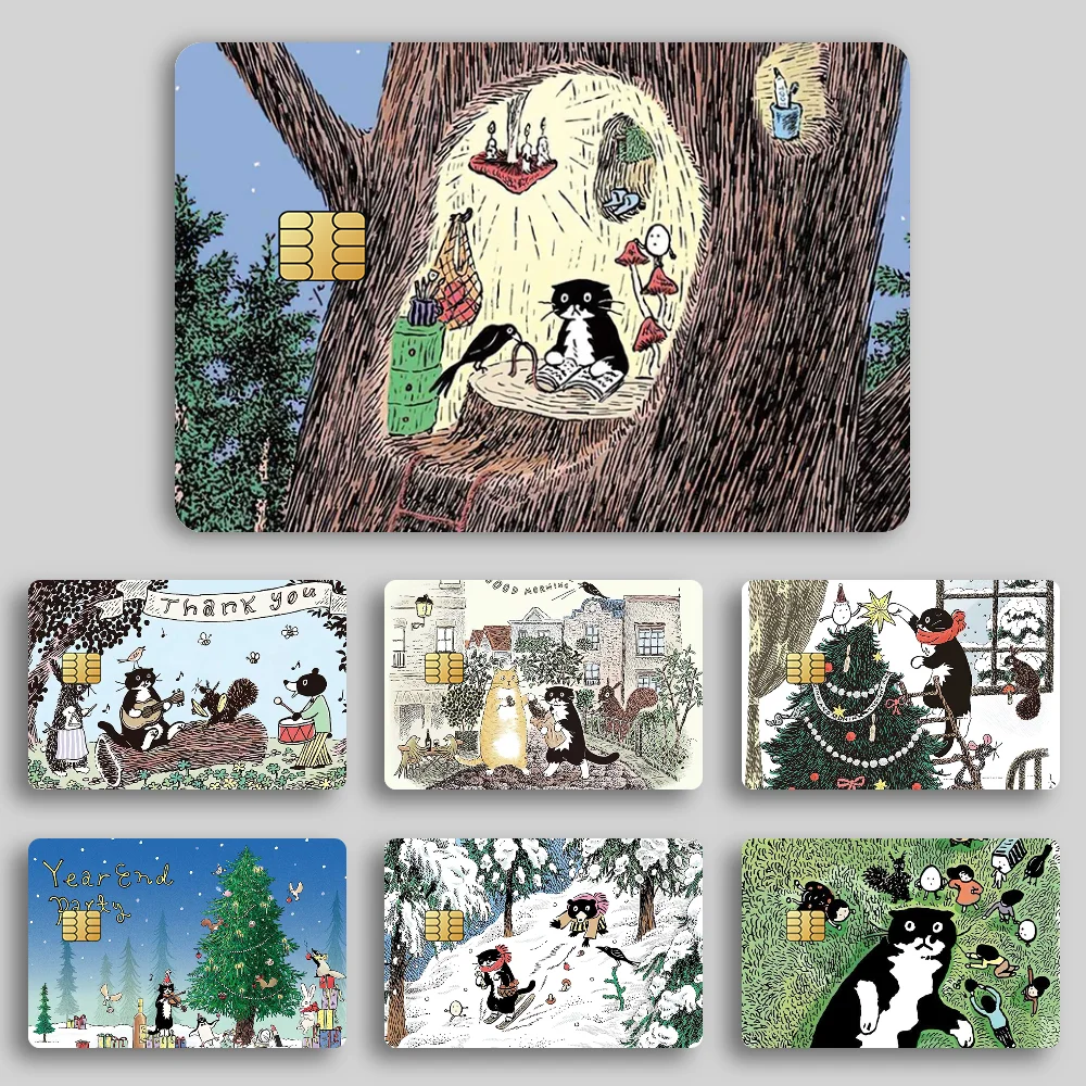 Aesthetic Art Yeonju Choi Bank Credit Cards Bus Pass Stickers Cool Decoration Waterproof 4PCS Card