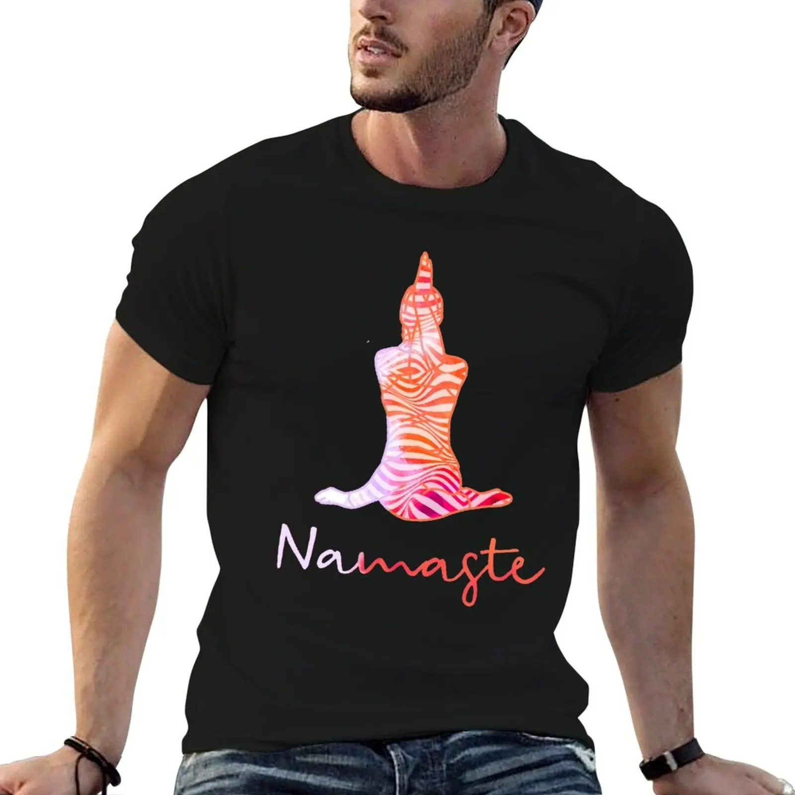 

Namaste Yoga meditation T-Shirt man t shirts graphic man t shirts for men casual T-Shirt