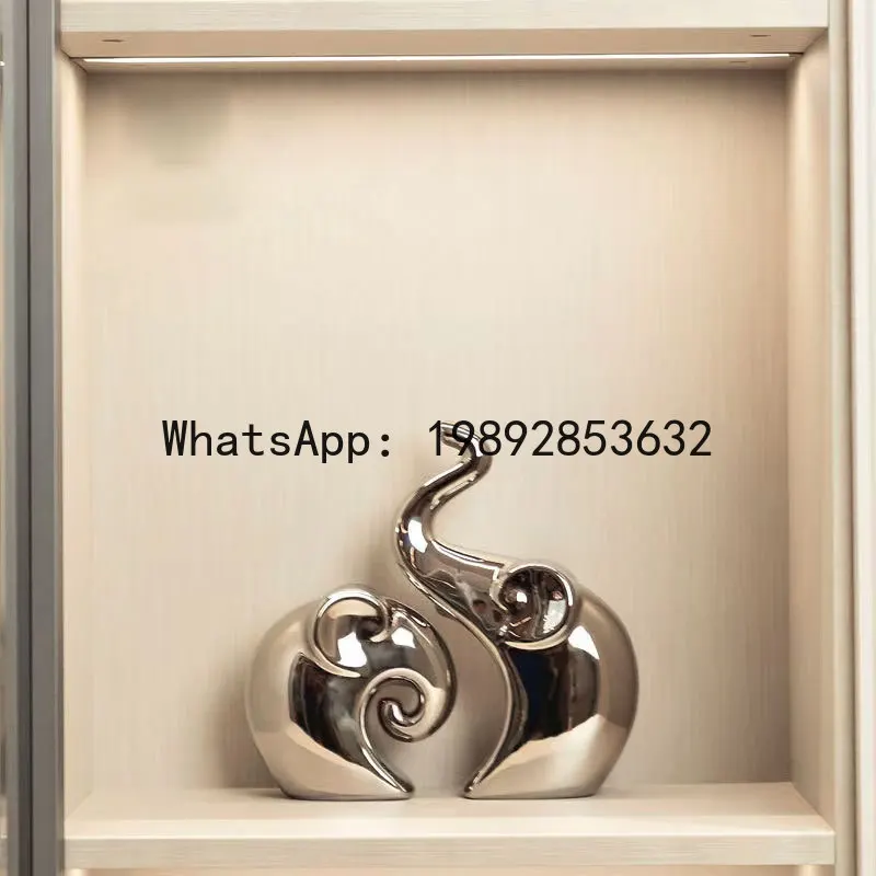 PYJ light luxury electroplated silver animal ceramic wine cabinet entrance living room TV cabinet home decoration
