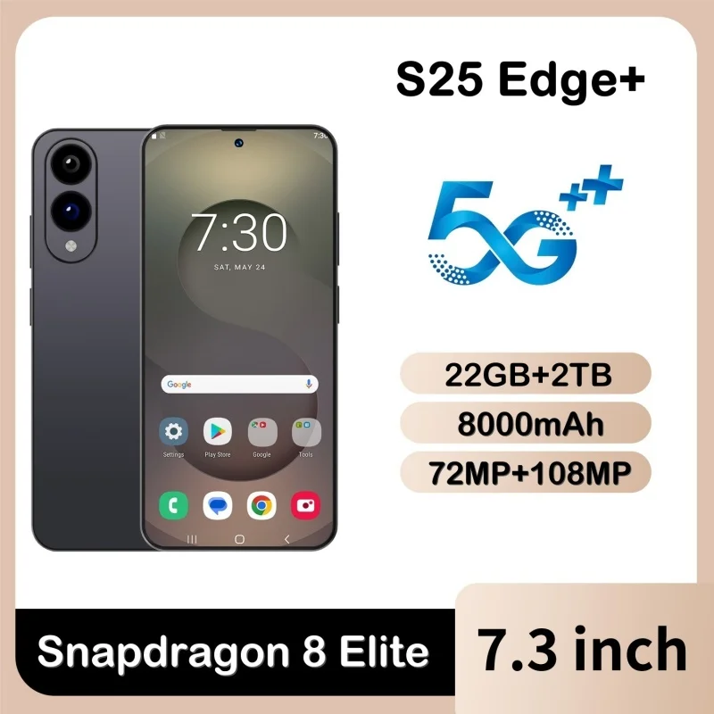 

HOT 2025 new S25 edge+ original intelligent 5G dual card dual standby Android 15 system global version phones 8000mAh battery﻿