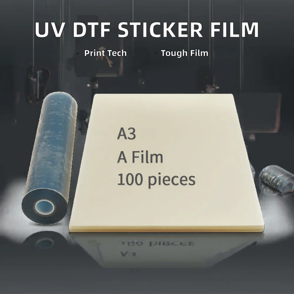 Premium UV Dtf Sticker Ab Film A3 Size Polymer Cold Transfer Film with High Ink Absorption & Waterproof for Any UV Printers
