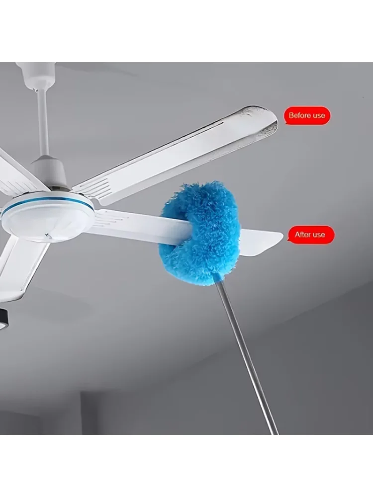Microfiber Ceiling Fan Duster Extends Up To 80cm Long Handled Dust Locking Reusable Cleaner Brush For Home Effortless Cleaning.