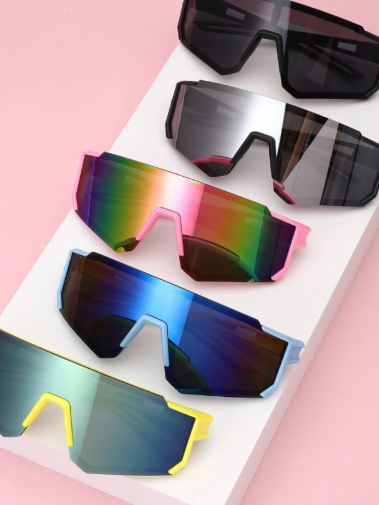 AliExpress NONE Boys Girls UV400 Sports Sunglasses - Children's Colorful Lens Outdoor Cycling Sun Glasses Trendy