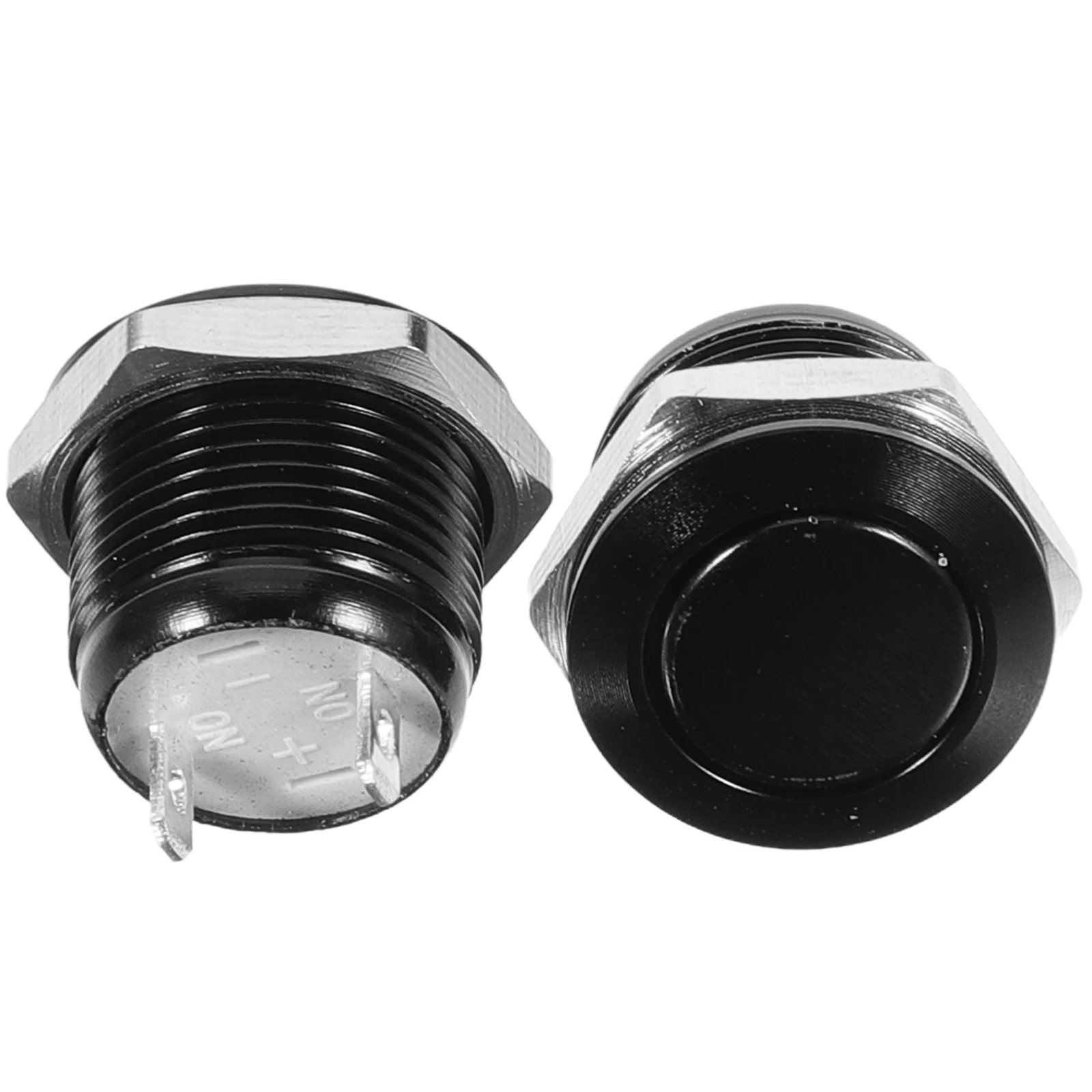 

2pcs Oxidation Black Push Button Switch 12MM Micro Travel Metal Momentary for Boats Car Truck DIY Appliances Coffee Machines