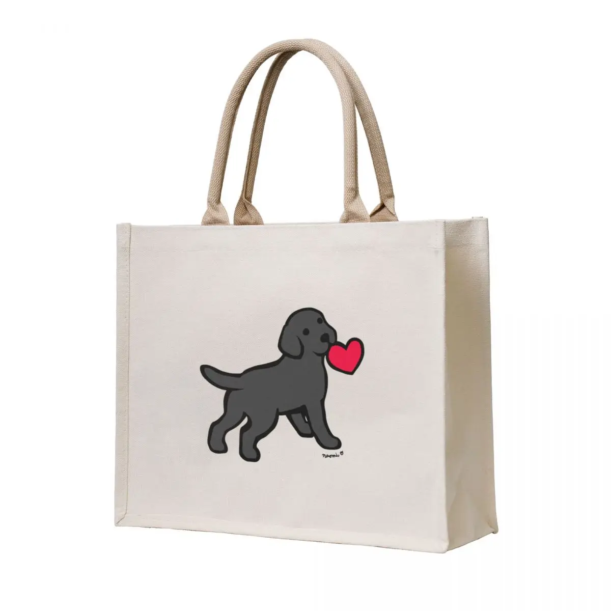 

Black Labrador Puppy with a Little Heart Tote Bag university shopper bag Shopper handbag sacs de shopping personalized tote