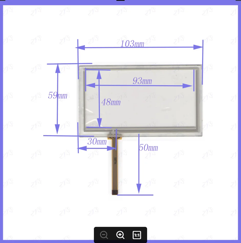 ZhiYuSun 180704 NEW 3.5 Inch Touch Screen 103*59mm   for industry applications  103mm*59mm for GPS GLASS