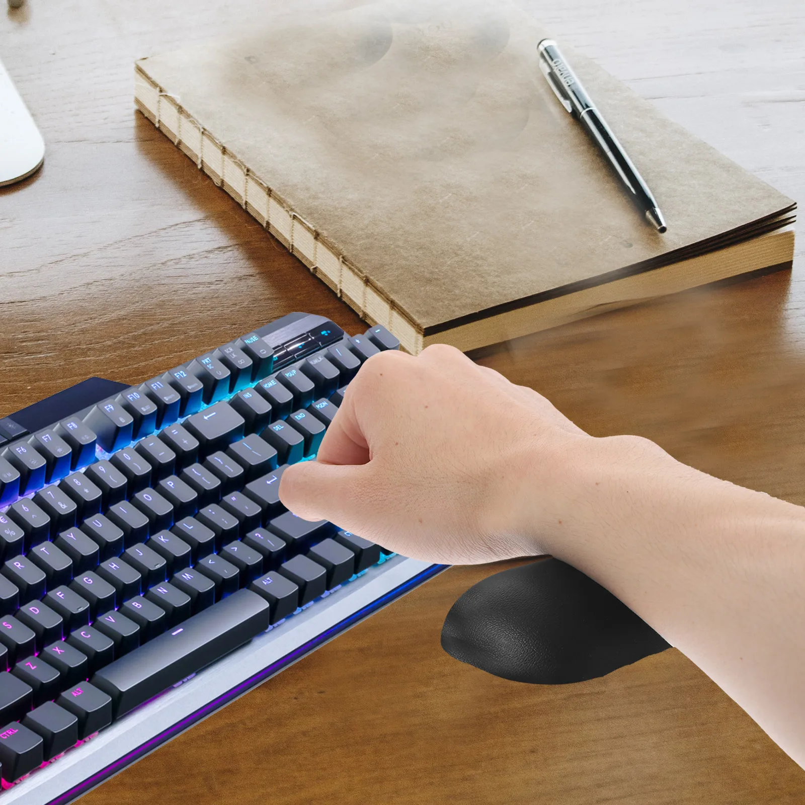 

Gel Wrist Pad Mouse Wrist Rest for Keyboard Mouse Ergonomic Support Gaming Office Black Comfort Lightweight Travel