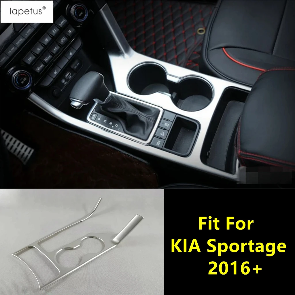 

Central Control Gear Shift Panel Water Cup Holder Frame Decoration Cover Trim For KIA Sportage 2016 - 2020 ABS Matte Accessories