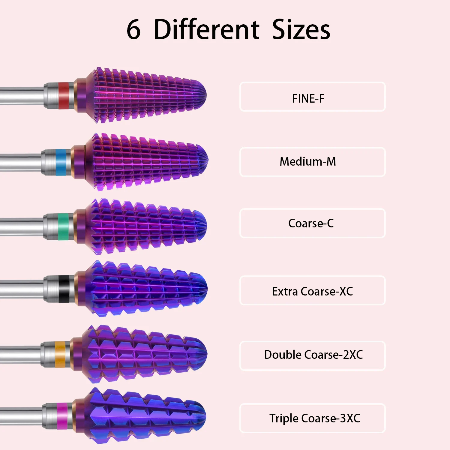 Frezarki do paznokci z węglika spiekanego Purple Tornado Bit 3/32 do manicure, usuwania żelu, akcesoria do pilników elektrycznych
