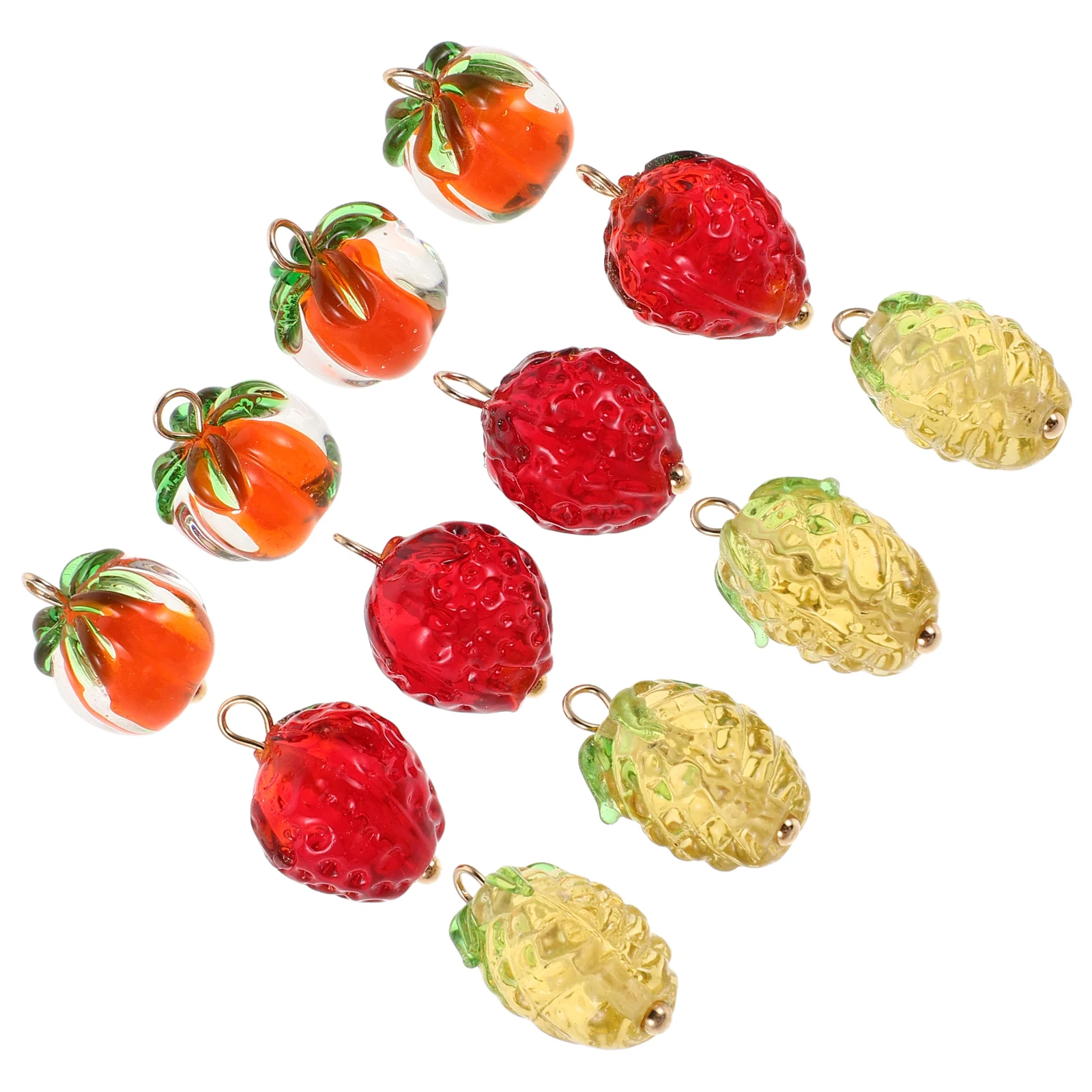 

12pcs Fruit Charms Set Diy Jewelry Making Pendants Lightweight Resin Alloy Pendant Crafts For Necklaces Bracelets Earrings -
