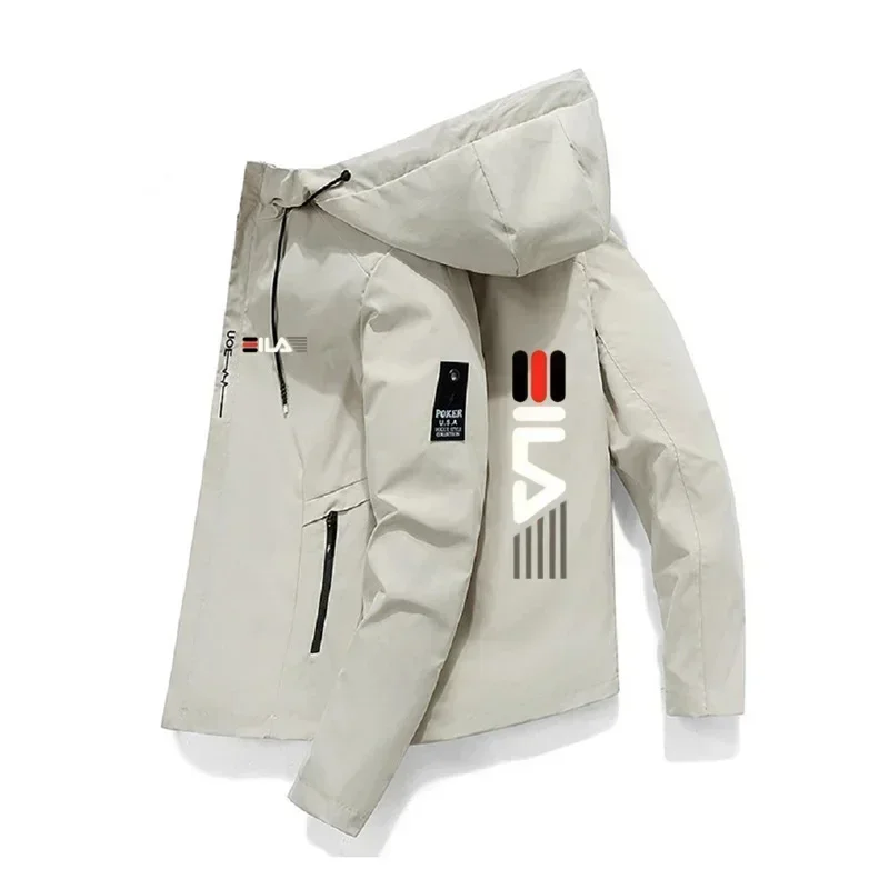 2026 Men's Spring Autumn Lightweight Windbreaker Zip Up Hooded Jacket Outdoor Hiking Jogging Premium Quality Activewear Jackets
