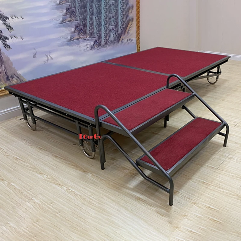 Portable Mobile Folding Event Stage Platform with Wheels for Hotel