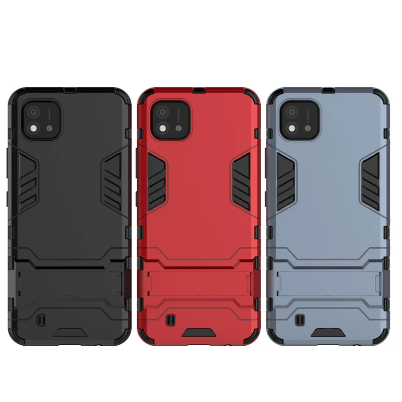 For Cover Oppo Realme C11 2021 Case Shockproof TPU Bumper Robot Stand Holder Armor Back Phone Cover Realme C11 2021 Case Fundas