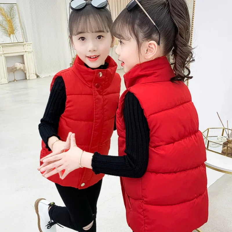 Boys Vest Baby's Kids Waistcoat Down Jacket 2024 Thread Warm Plus Thicken Winter Autumn Windproof Christmas Gift Children's Clot