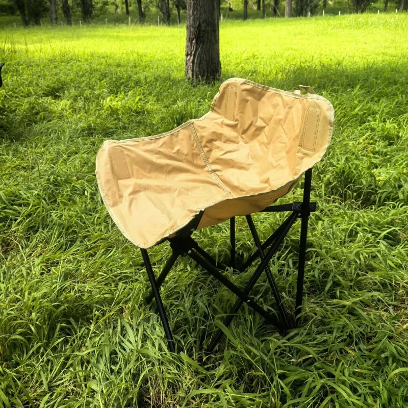 

Outdoor Camping Folding Low Back Moon Chair - Portable Fishing Night Market BBQ Art Chair