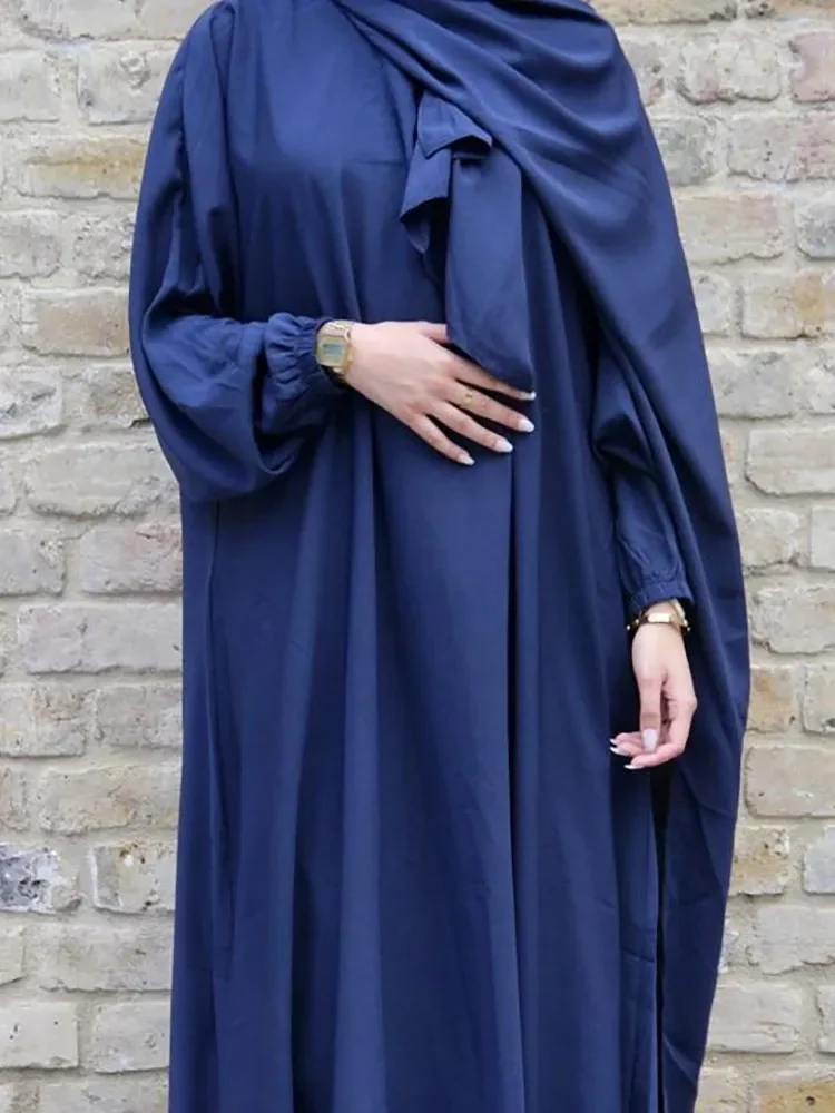 Hooded Abaya Jilbab for Women Nida Ramadan Muslim Hijab Long Dress One Piece Prayer Outfit Islamic Dubai Turkish Modest Abayas