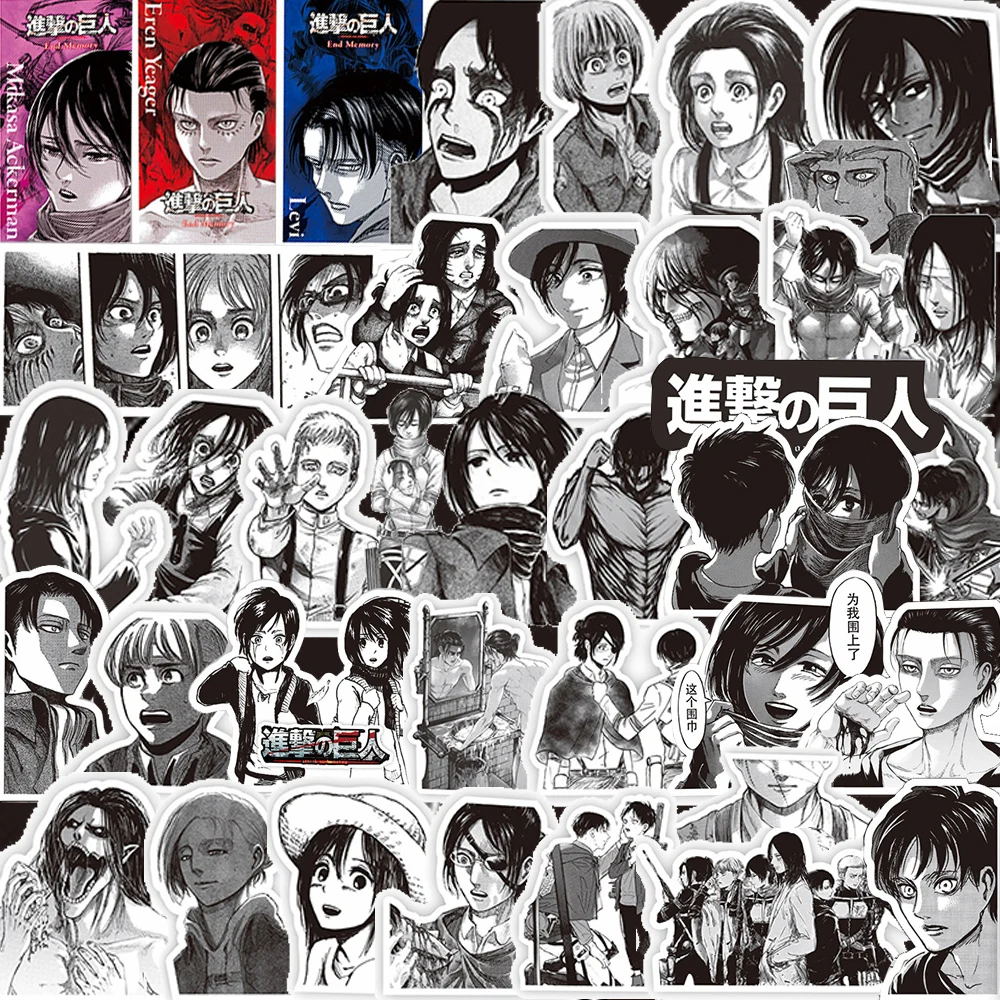 10/30/75 Stuks Cartoon Anime Aanval Op Titan Stickers Cool Eren Jaeger Mikasa Waterdichte Stickers Diy Gitaar Notebook Kid Sticker Speelgoed