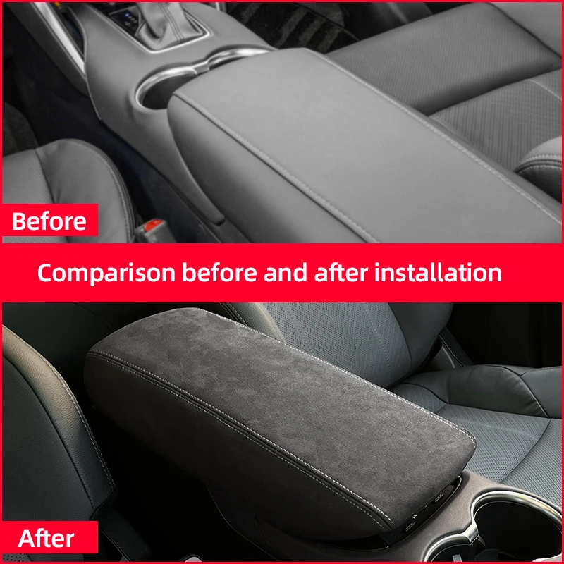 For Toyota HARRIER Accessories VENZA 2021 2022 2023 Car Interior Accessories Central Control Armrest Box Protective Leather Pad