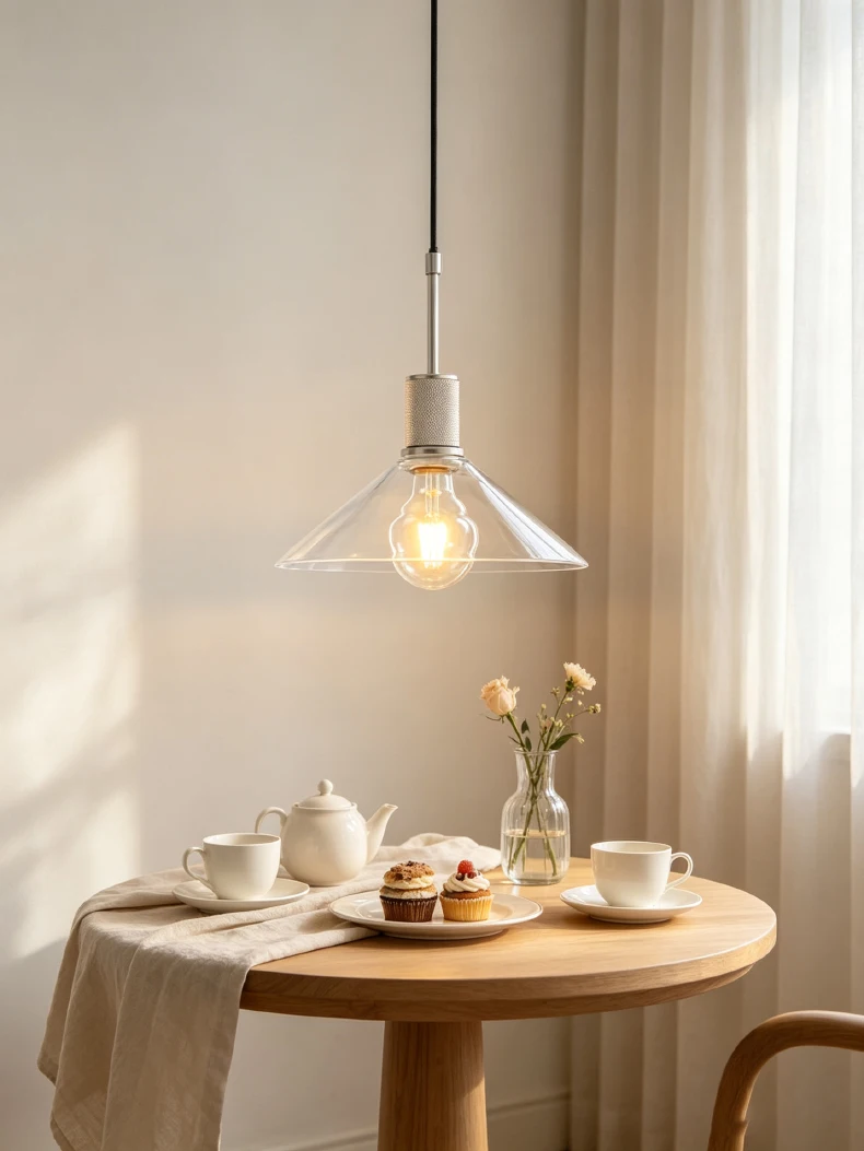 American Retro Copper-Colored Glass Restaurant Chandelier