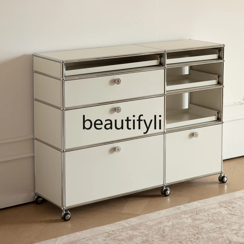 

Medieval stainless steel storage chest TV cabinet usm module cabinet