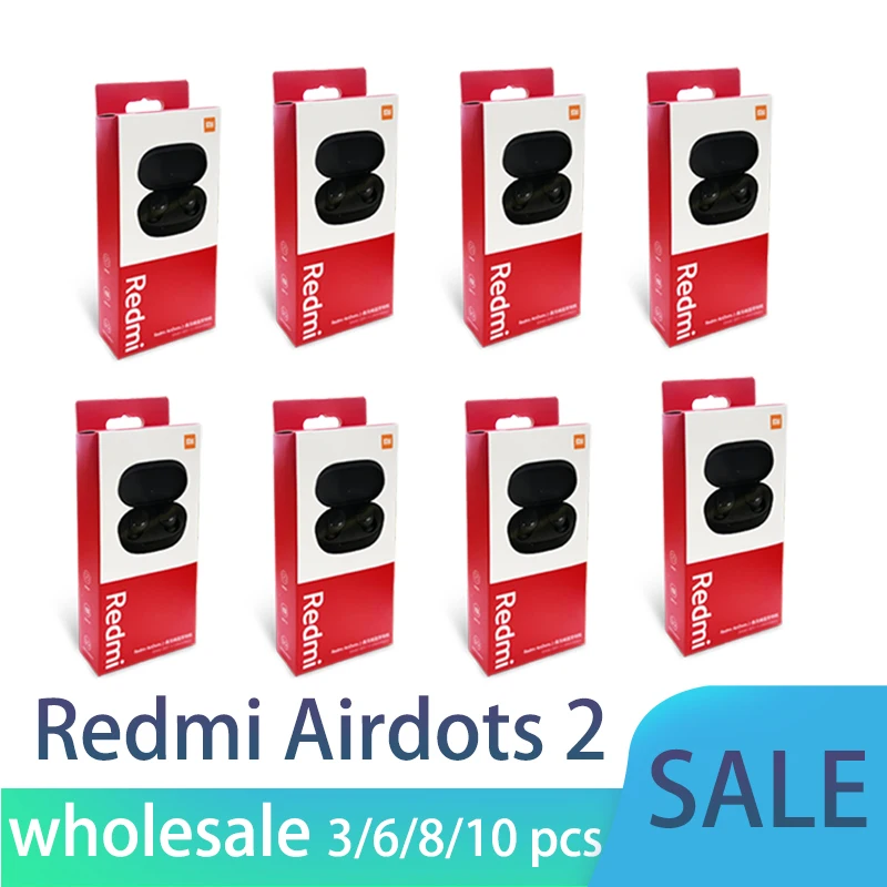 

Оптовая продажа, наушники Xiaomi Redmi Airdots 2, настоящие беспроводные наушники, шумоподавляющая редукция, гарнитура с микрофоном, Tws гарнитура, 3/6/12/12 шт.