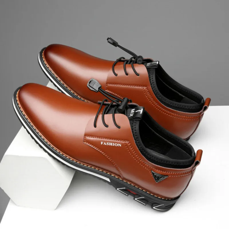 Men's Casual Shoes Black Spring Male Footwear Loafers Soft Bottom Lace Up Outdoor Business Sneakers Shoes For Men Big Size 48