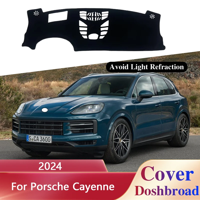 1x For Porsche Cayenne 2024 Facelift Dashboard Cover Dash Mat Carpet Dashmat Liner Sunshade Anti-dirty Anti-sun Sticker Pad Auto