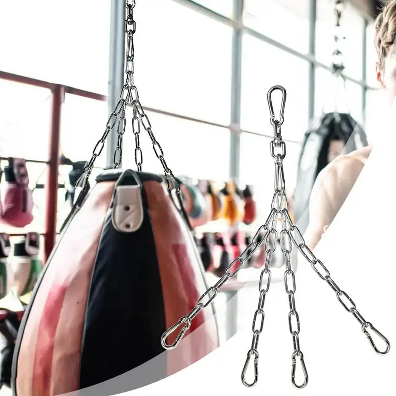 Boxing Bag Chain Connecting Hook Chain Heavy Duty Metal Hooks Punching Bag Hanger Hangable Chains Hangers 360-Degree Rotation