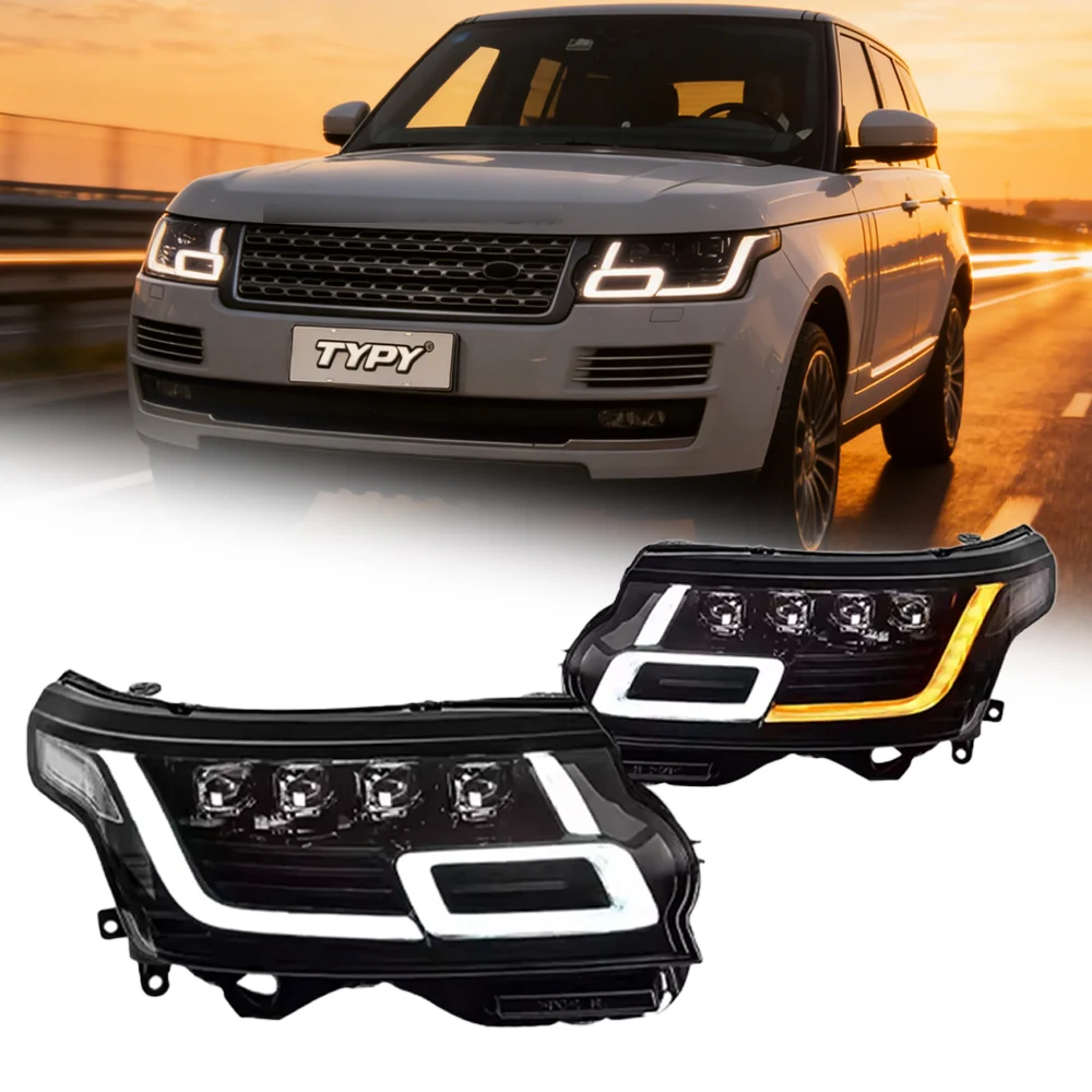 

Фары TYPY для Range Rover 2013-2017, светодиодные автомобильные лампы, дневные ходовые огни, динамические указатели поворота, автомобильные аксессуары