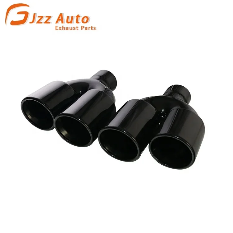 

JZZ stainless steel black exhaust pipe Auto muffler universal car dual exhaust end tip