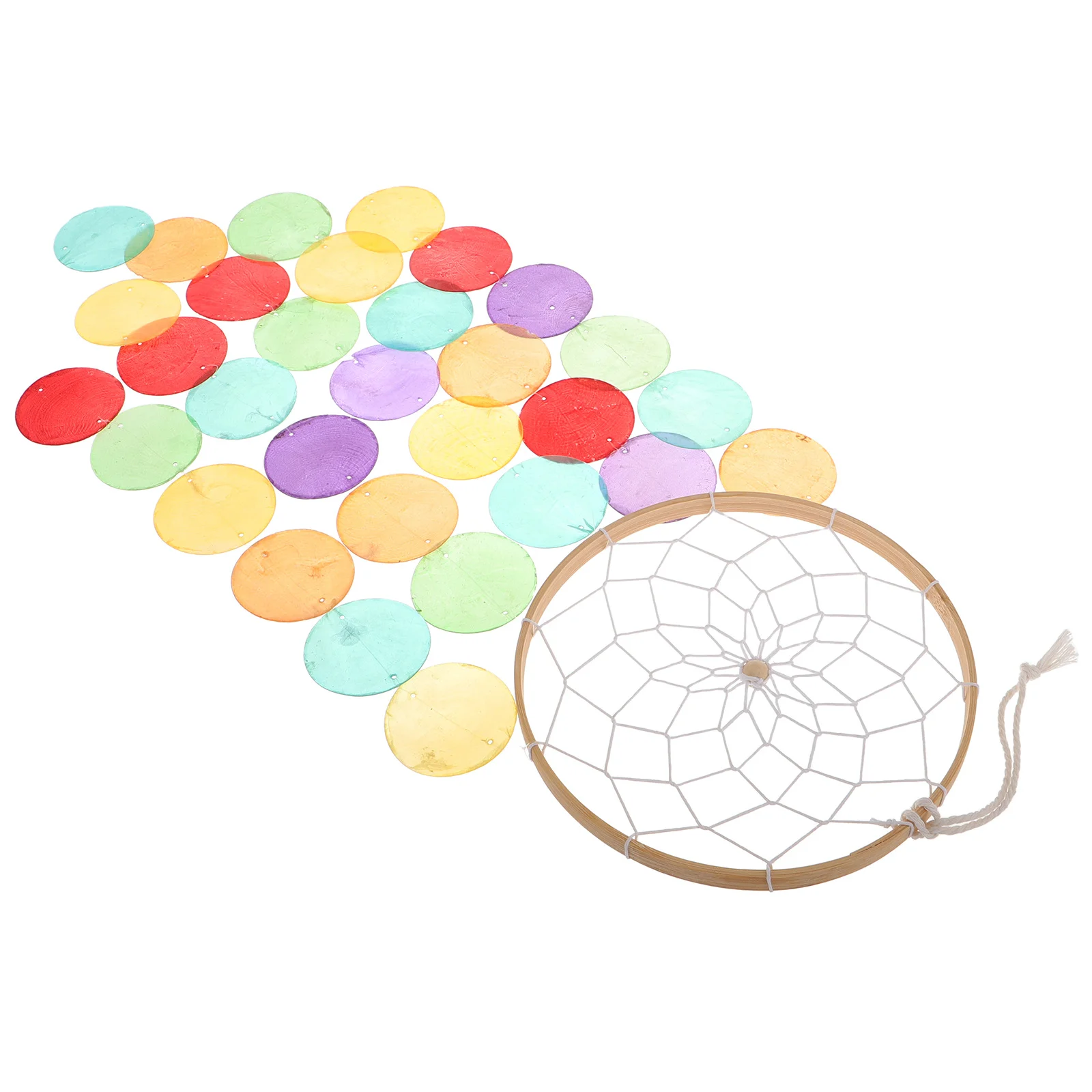 

Colorful Seashell Dream Catcher Wind Chime Handmade Outdoor Decoration Garden Patio Hanging Shell Windchime Wall Hanging
