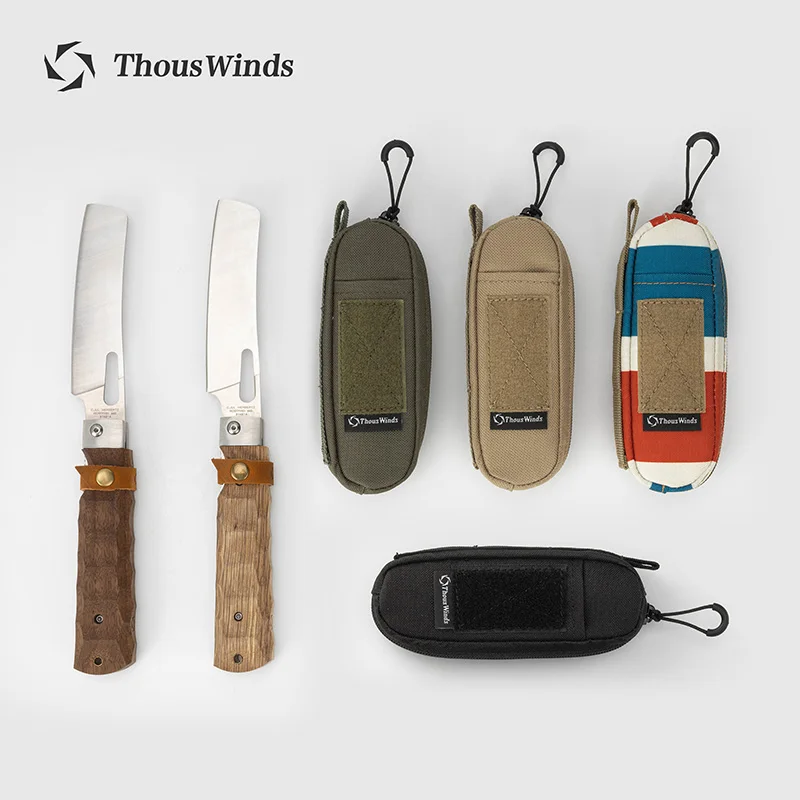 Thous Winds Outdoor Camping Knife Picnic Tableware Cooking Equipment Foldable Wood Handle Knife Hiking Cookware Cutlery Knife