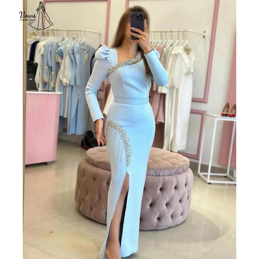 

Vows Slit Elegant Women's Dresses for Wedding Party Dresses Woman 2025 Custom Made Fishtail Skirt Rhinestone Prom Gown Evening