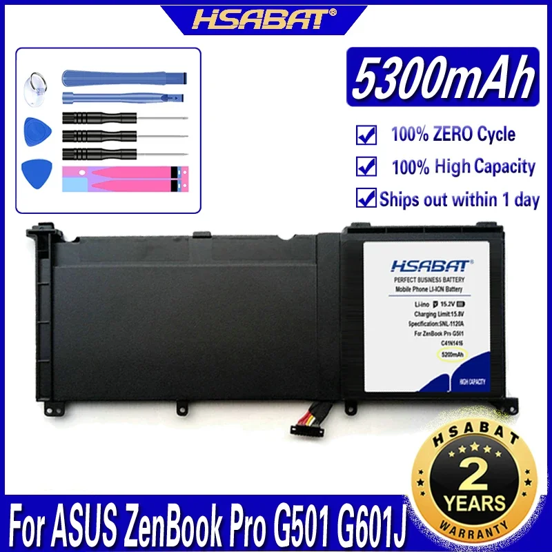 HSABAT C41N1416 5300mAh Laptop Battery for ASUS ZenBook Pro G501 G601J UX501VW N501L UX501J Notebook Batteries